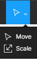 Top Toolbar Move, Scale Menu