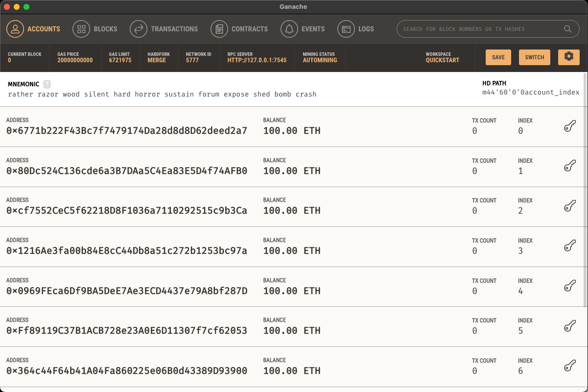 QUICKSTART 선택 후 실행 시 뜨는 기본 화면 캡쳐본